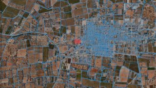 En rojo, la zona donde se ubicará la futura balsa.