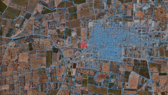 En rojo, la zona donde se ubicará la futura balsa.