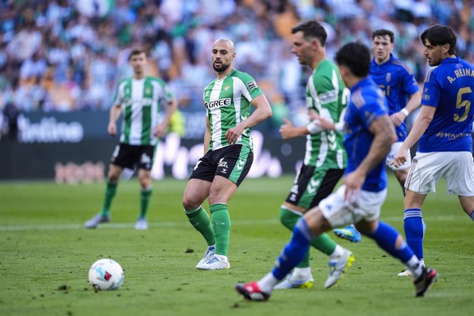 Sofyan Amrabat of Real Betis in action during the Spanish league, LaLiga EA Sports, football match played between Real Betis and Real Oviedo at La Cartuja stadium on May 3, 2026, in Sevilla, Spain.