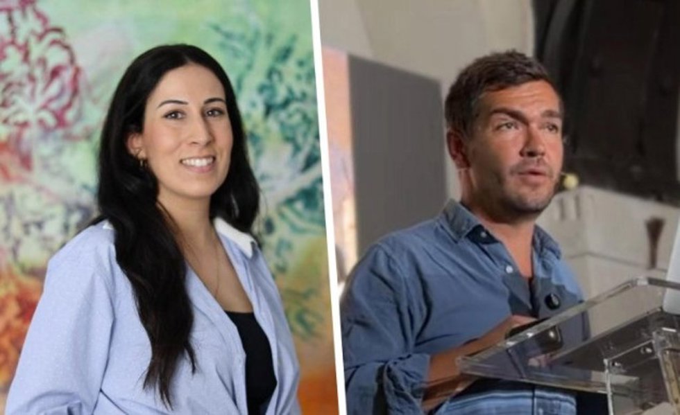 La artista María Tapia y el historiador Jesús Pozuelo.