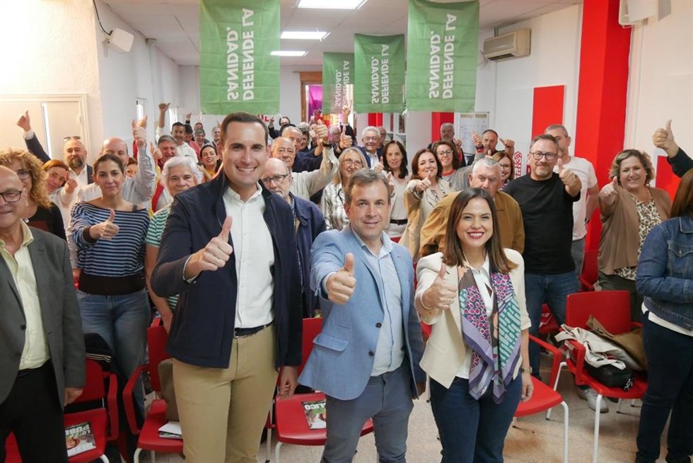 El secretario general del PSOE de Jaén, Juan Latorre, en la asamblea del PSOE de la capital.
