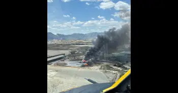 Dan por extinguido el incendio declarado en una planta de residuos en Lorca
