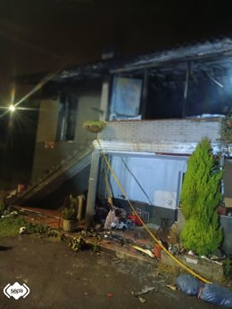 Estado en el que quedó la vivienda tras el incendio.