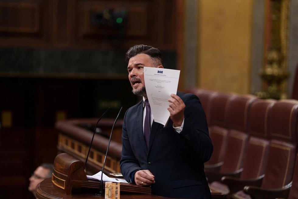 Archivo - El portavoz de ERC en el Congreso, Gabriel Rufián
