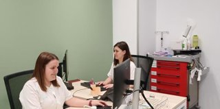 Una de las consultas del nuevo Hospital de Alcañiz.