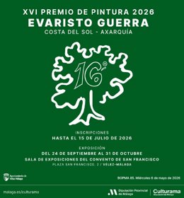 La Diputación publica la convocatoria del XVI Certamen de Pintura Evaristo Guerra