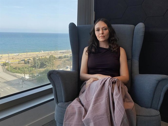 Clara Viñals (Renaldo&Clara) después de la entrevista con Europa Press.