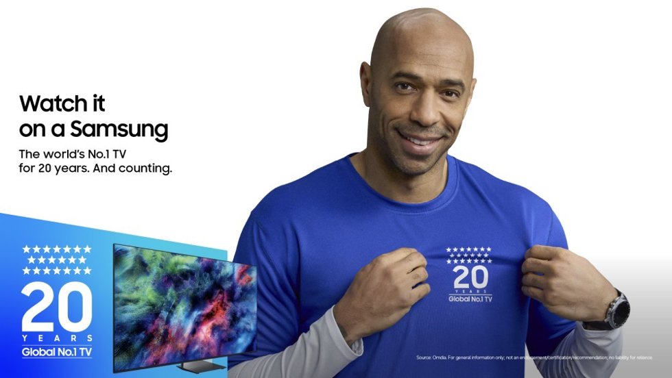 El exinternacional francés Thierry Henry protagoniza la campaña 'Watch it on a Samsung' de la marca de electrodomésticos surcoreana.
