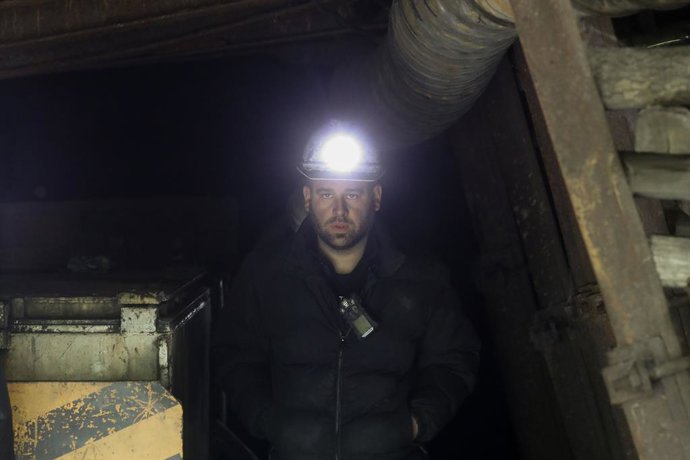 Uno de los cuatro mineros encerrados en Pozo Miura, José María Pérez, a 30 de abril de 2026, en Ibias, Principado de Asturias (España). 