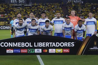 Futbol, Barcelona SC vs Universidad Catolica. Copa Libertadores 2026. El equipo de Universidad Catolica durante el partido del grupo D de la Copa Libertadores contra Barcelona SC disputado en el Estadio Monumental Banco Pichincha de Guayaquil,