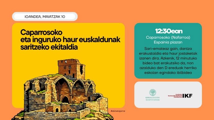 Caparroso eta inguruko haur euskaldunak aitortzeko ekitaldia izango da igandean