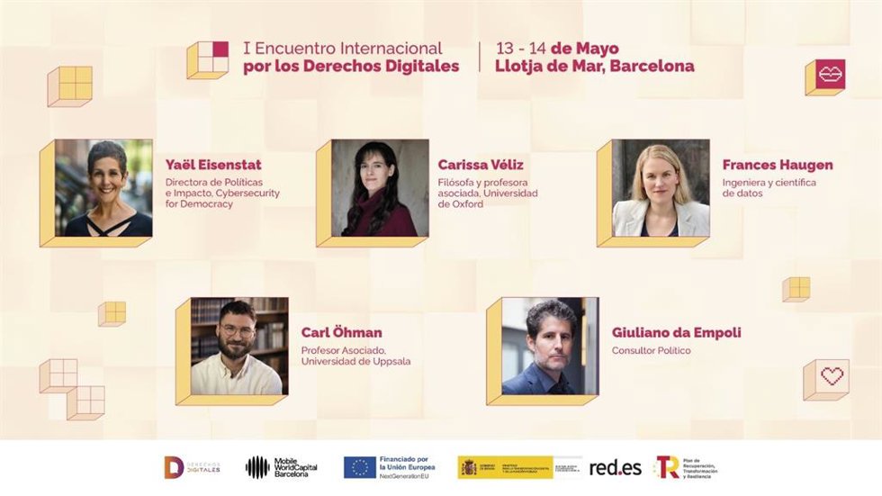 Cartel del I Encuentro Internacional por los Derechos Digitales
