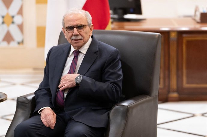 Archivo - 16 February 2026, Lebanon, Beirut: Lebanese Prime Minister Nawaf Salam meets with German President Frank-Walter Steinmeier at the Grand Serail, the Prime Minister's headquarters. Photo: Markus Lenhardt/dpa