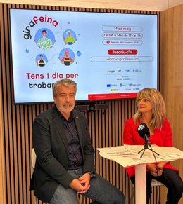 Rueda de prensa de la presentación de la cuarta edición de GiraFeina en Vilanova i la Geltrú (Barcelona)