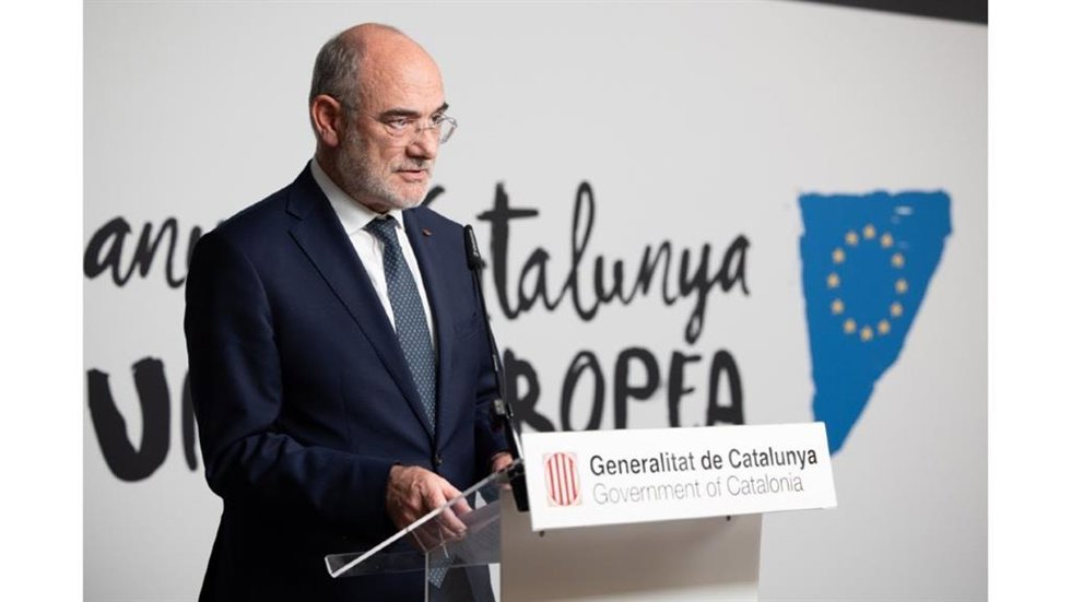 El conseller de Unión Europea y Acción Exterior de la Generalitat, Jaume Duch, en un acto por el Día de Europa en Bruselas