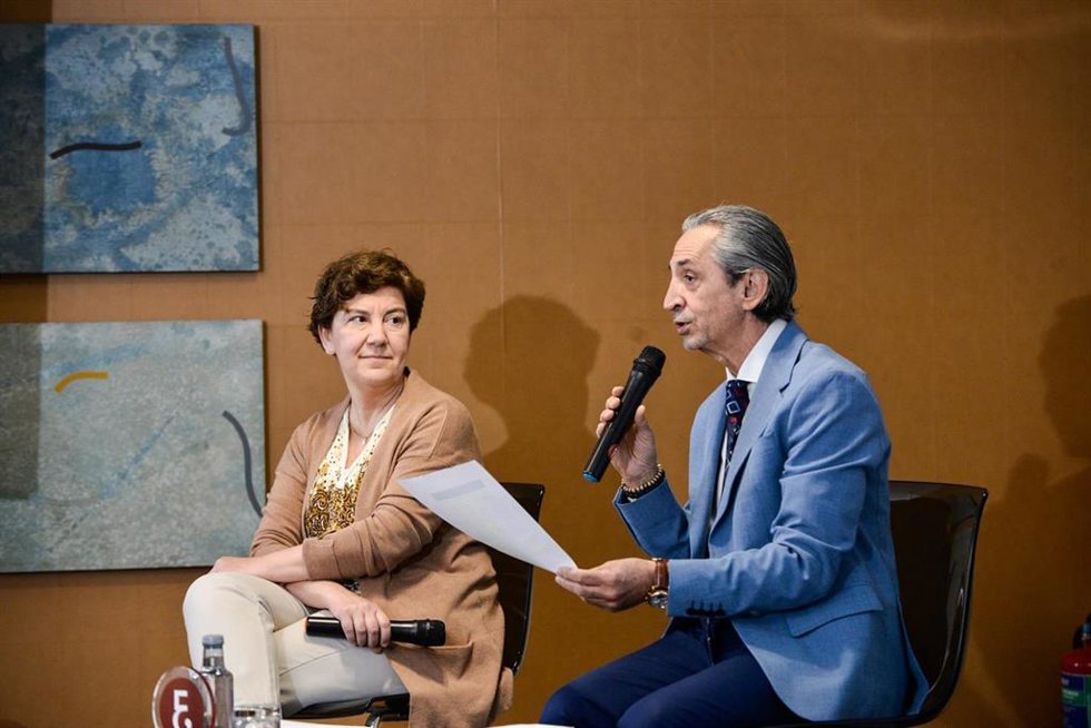 Yolanda Cuesta y Juan Carlos de Margarida, durante la jornada.