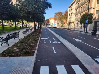 Carril bici en la capital.