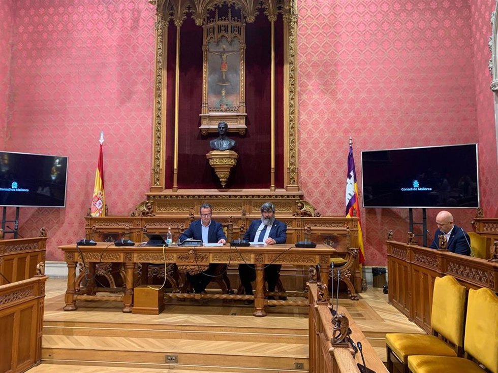 El vicepresidente segundo y conseller insular de Medio Ambiente, Medio Rural y Deportes, Pedro Bestard, en la Comisión de Transparencia