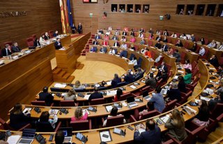 El president, Juanfran Pérez Llorca, en el ple de Les Corts