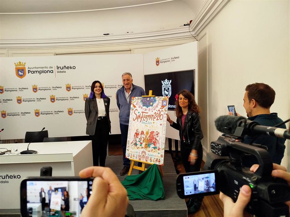 La Cuadrilla', de la autora Marta Garatea, cartel anunciador de las fiestas de San Fermín 2026