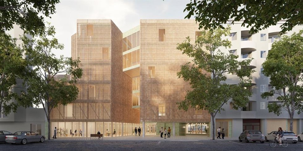 Render del futuro centro de equipamientos que se levantará en los antiguos cines Metropolitan de Palma.