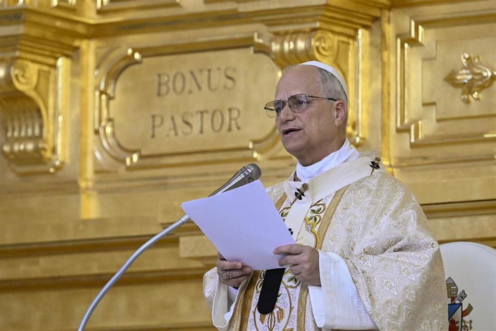 El Papa León XIV, durante una misa en Mongomo, Guinea  Ecuatorial, el 22 de abril de 2026.