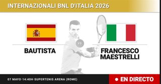 Roberto Bautista Agut - Francesco Maestrelli: resumen y estadísticas del partido de Sesentaicuatroavos de final de Internazionali BNL d'Italia