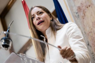 La portavoz del PP en el Congreso, Ester Muñoz, en una rueda de prensa 