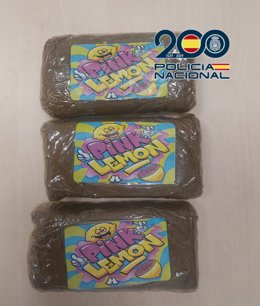 Paquetes de droga incautados en A Coruña.