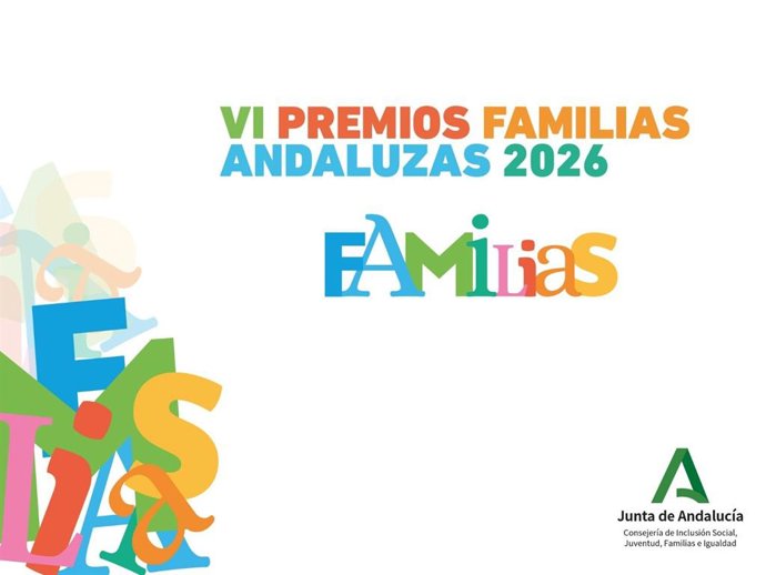 Cartel de la nueva edición de los Premios Familias Andaluzas 2026.