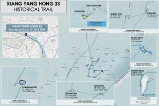 Gráfico de la Guardia Costera filipina sobre las actividades del buque chino 'Xiang Yang Hong 33'