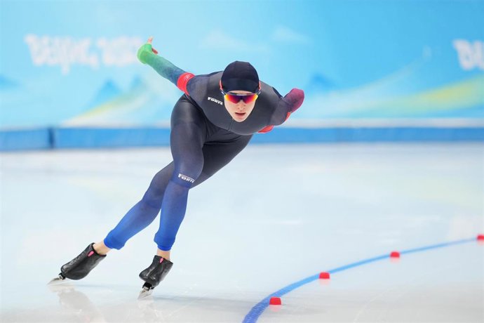 Archivo - La patinadora bielorrusa Ekaterina Sloeva durante los Juegos de Invierno de Pekín de 2022
