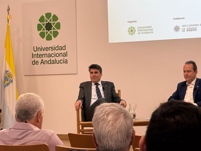 El secretario general de Investigación e Innovación de la Consejería de Universidad, Investigación e Innovación, Daniel Escacena, durante su participación en la III edición del Encuentro Iberoamericano La Rábida