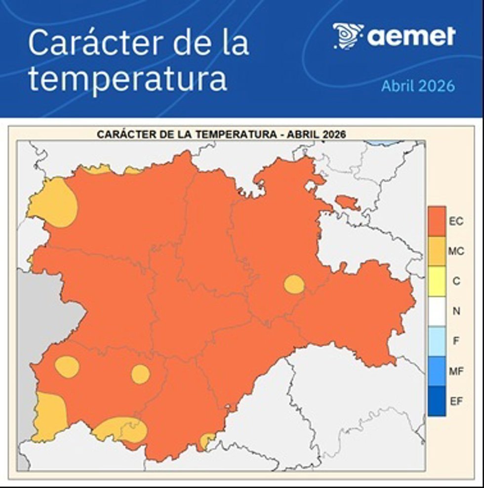CyL registró un mes se abril "extremadamente cálido" con una anomalía de 3,9º y "seco" con un déficit del 22%
