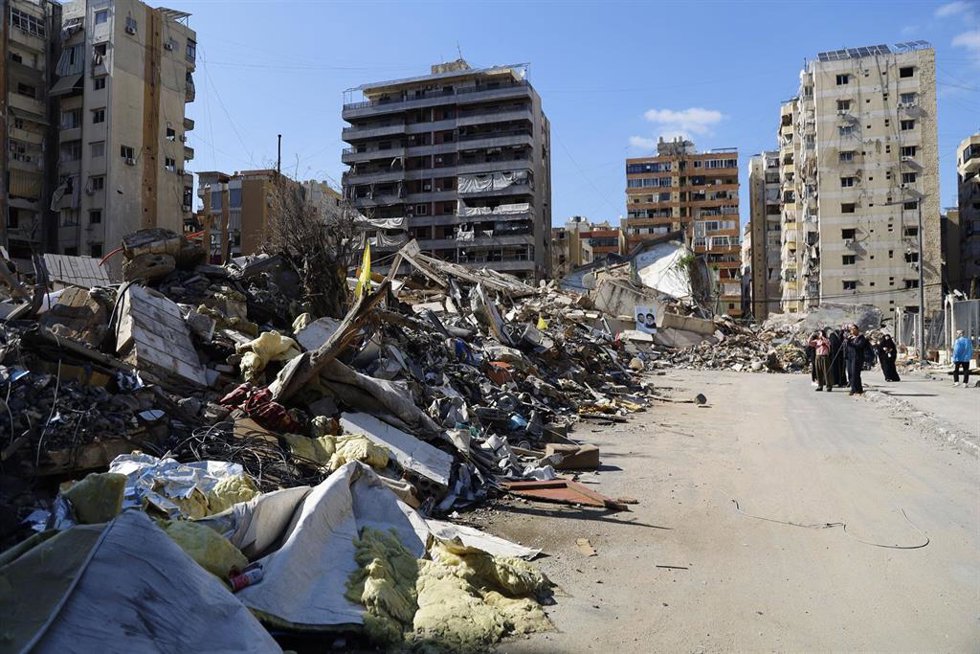 Imagen de un barrio al sur de Beirut, Líbano, atacado por Israel