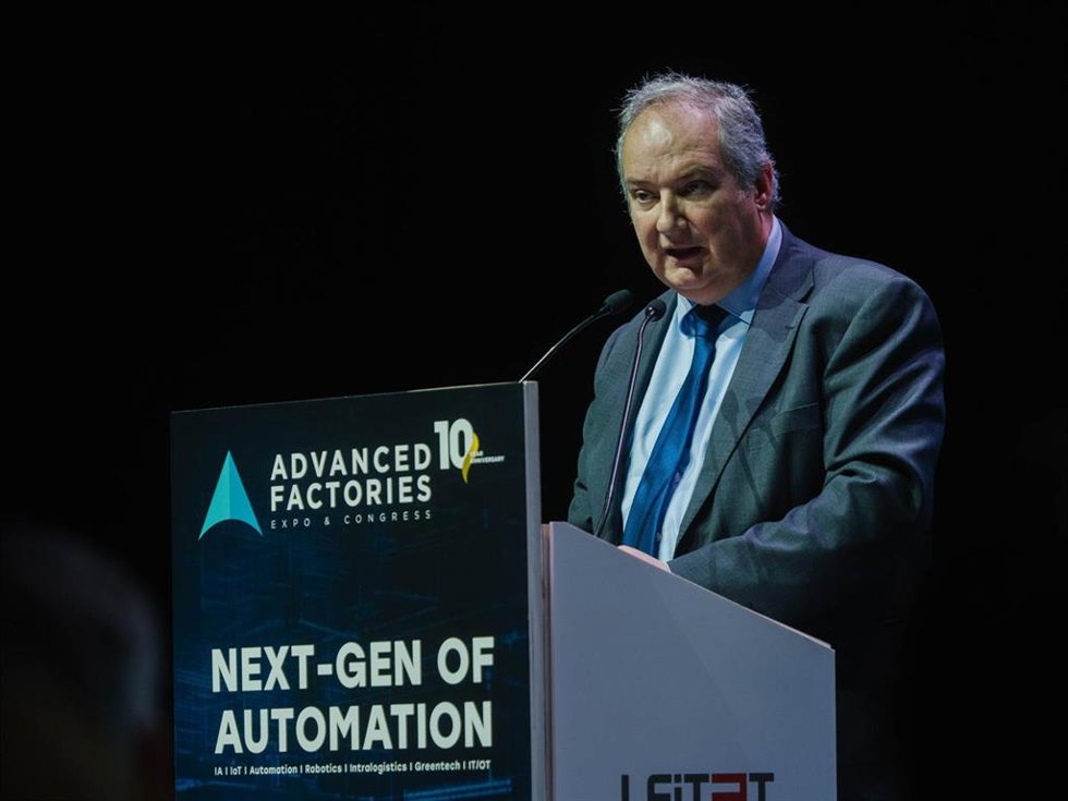 El ministro de Industria, Jordi Hereu, durante la clausura del Advanced Factories 2026
