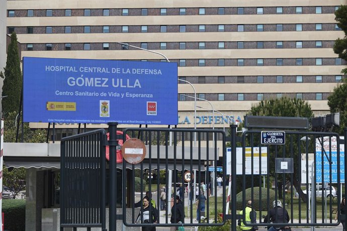 Fachada do Hospital Central de La Defensa Gómez Ulla, em 7 de maio de 2026, em Madri (Espanha).