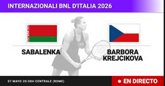 Foto: Aryna Sabalenka - Barbora Krejcikova, en directo hoy: sigue el partido de Internazionali BNL d'Italia