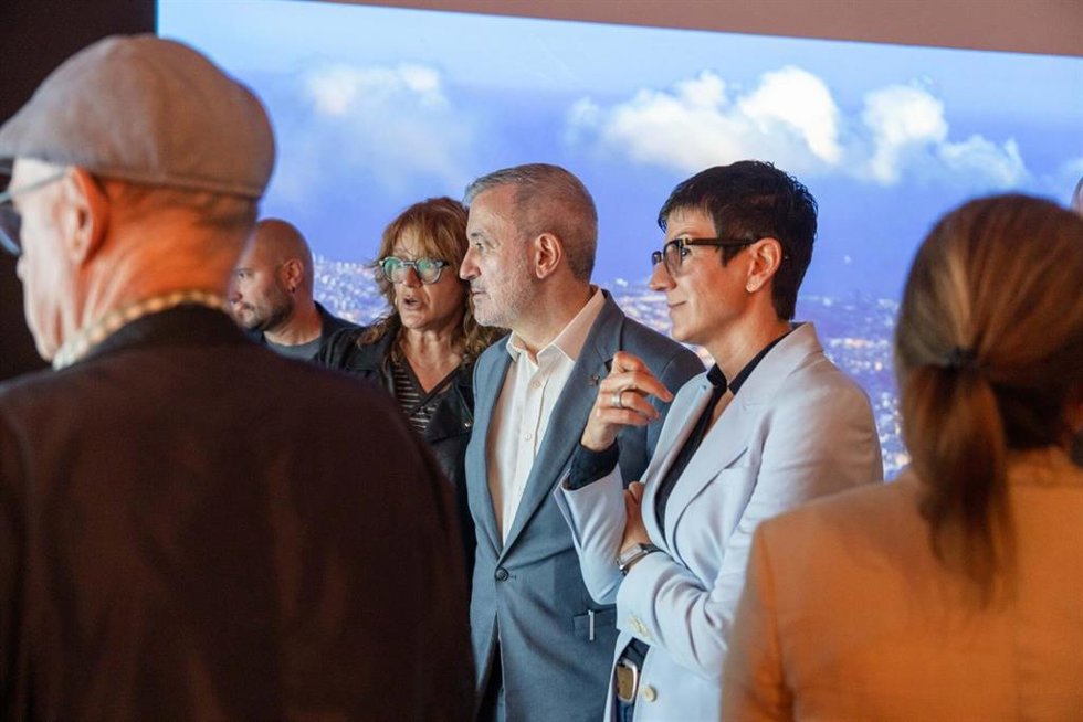 El alcalde de Barcelona, Jaume Collboni, en la inauguración de la exposición 'Barcelona 2035. Una ciutat per viure-hi'