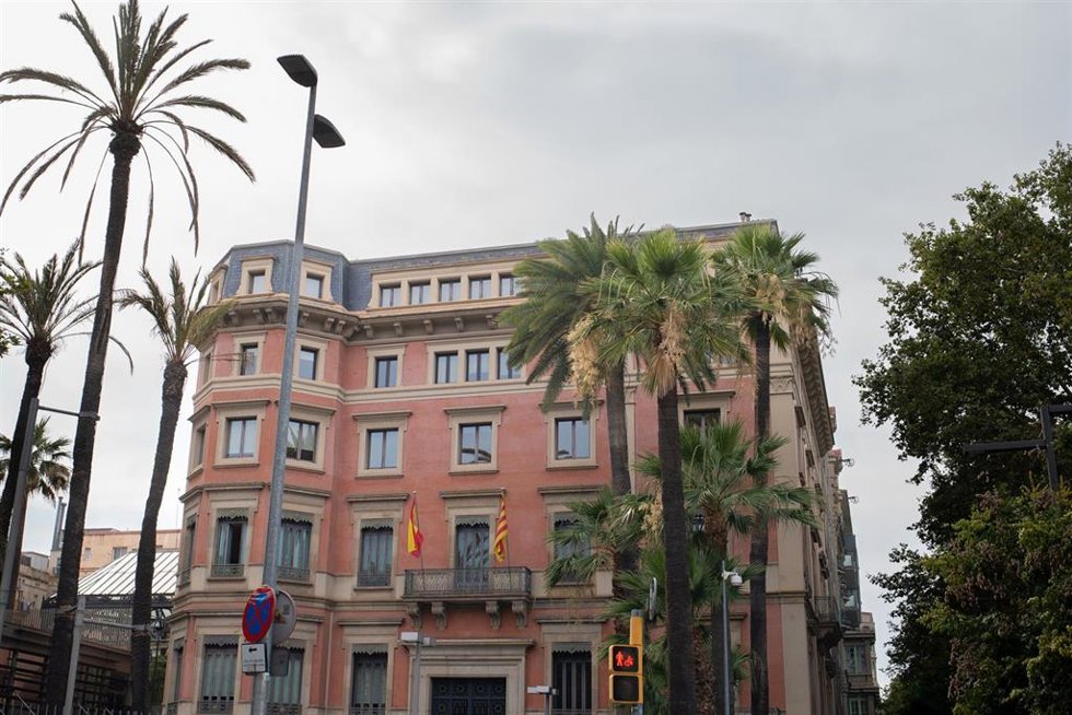 Archivo - Fachada de la Conselleria de Interior, a 12 de julio de 2023, en Barcelona, Catalunya (España).