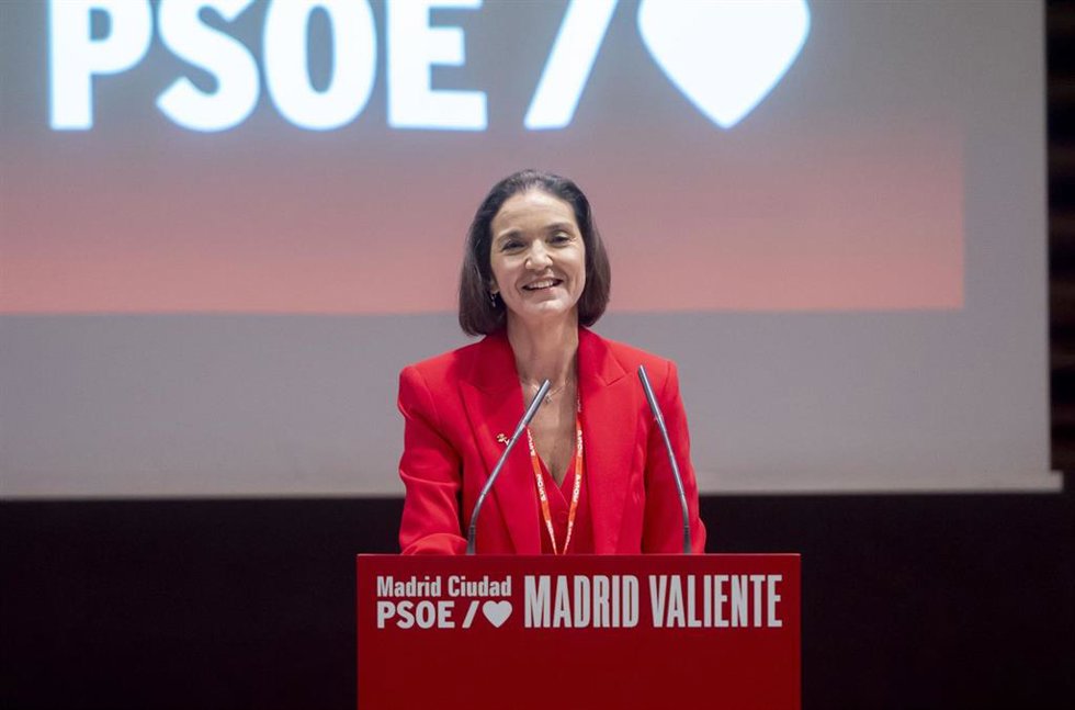 Archivo - La secretaria general del PSOE Madrid Ciudad, Reyes Maroto, interviene durante la clausura de la II Asamblea del PSOE Madrid Ciudad, en la sede de UGT