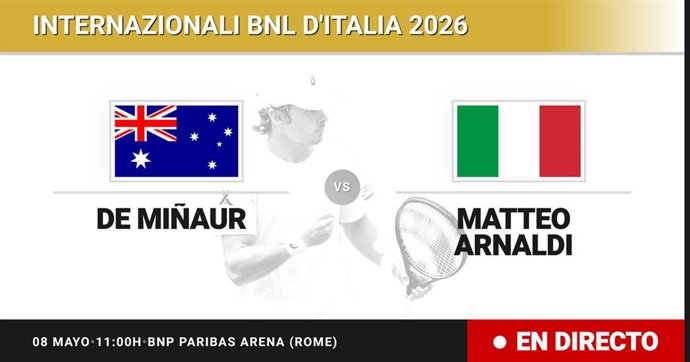 Alex de Minaur - Matteo Arnaldi: resumen y estadísticas del partido de Treintaidosavos de final de Internazionali BNL d'Italia