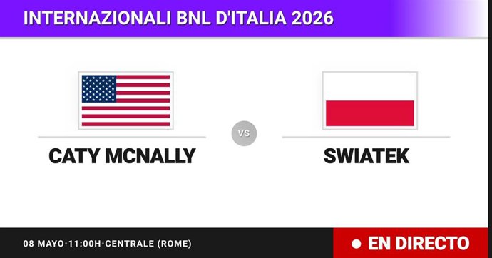 Caty McNally - Iga Swiatek: resumen y estadísticas del partido de Treintaidosavos de final de Internazionali BNL d'Italia