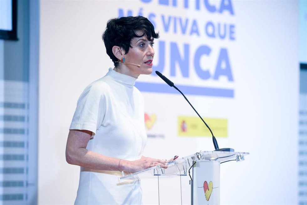 Archivo - La ministra de Inclusión, Seguridad Social y Migraciones, Elma Saiz, interviene durante la jornada 'IMV: una política más viva que nunca', en el Ministerio de Economía, a 26 de febrero de 2024, en Madrid (España). Durante el acto, dedicado a la 