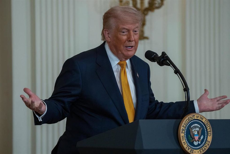 06 May 2026, US, Washington: US President Donald Trump speaks during a Mother's Day Celebration in the East Room of the White House. Photo: Andrew Leyden/ZUMA Press Wire/dpa