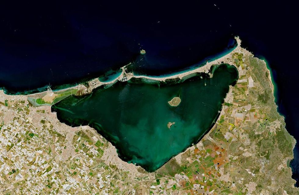 Vista satelital del Mar Menor