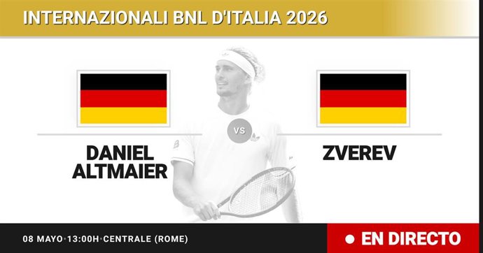 Daniel Altmaier - Alexander Zverev: resumen y estadísticas del partido de Treintaidosavos de final de Internazionali BNL d'Italia