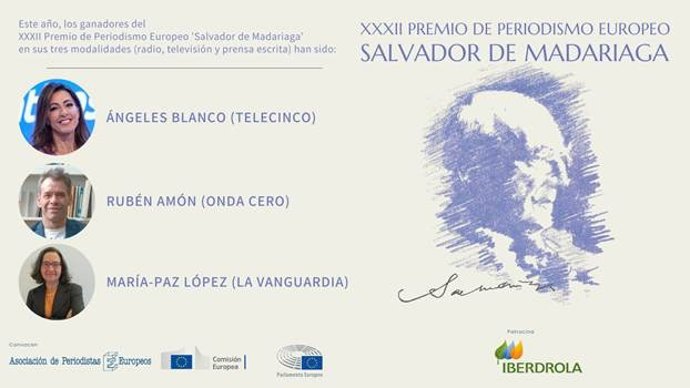 Rubén Amón, Ángeles Blanco y María-Paz López ganan la XXXII edición del Premio de Periodismo 'Salvador de Madariaga'