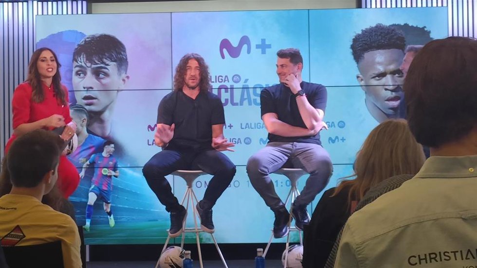 Presentación de la cobertura de Movistar+ de El Clásico con Carles Puyol e Iker Casillas