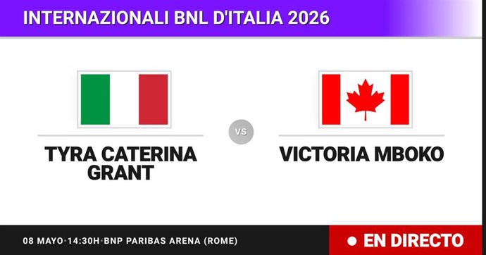Tyra Caterina Grant - Victoria Mboko: resumen y estadísticas del partido de Treintaidosavos de final de Internazionali BNL d'Italia